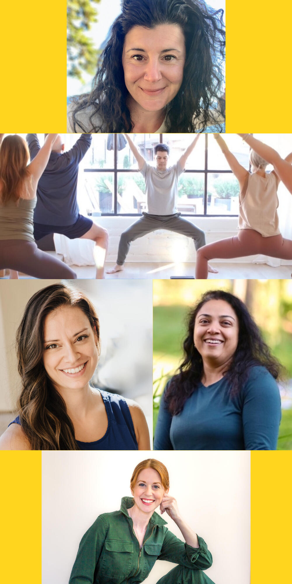 Melanie "Mel" Salvatore-August and Dave Larot photo of Melanie Salvatore-August smiling on the left and Dave Larot in a yoga pose on the right.