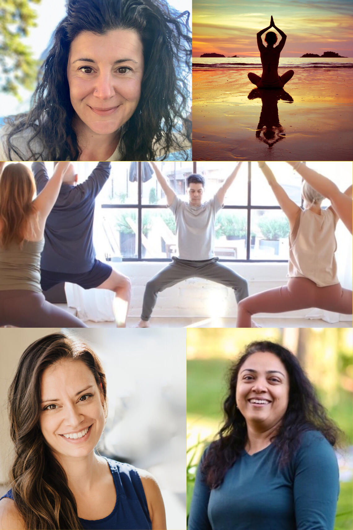 Melanie "Mel" Salvatore-August and Dave Larot photo of Melanie Salvatore-August smiling on the left and Dave Larot in a yoga pose on the right.